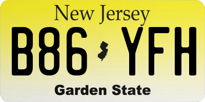 NJ license plate B86YFH