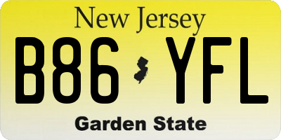 NJ license plate B86YFL