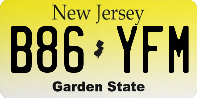 NJ license plate B86YFM