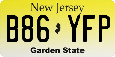 NJ license plate B86YFP