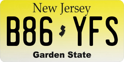 NJ license plate B86YFS