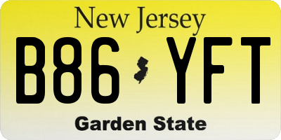 NJ license plate B86YFT