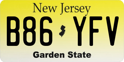 NJ license plate B86YFV