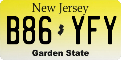 NJ license plate B86YFY