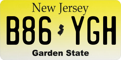 NJ license plate B86YGH