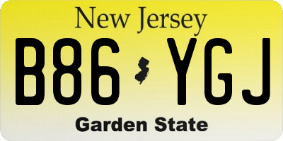 NJ license plate B86YGJ