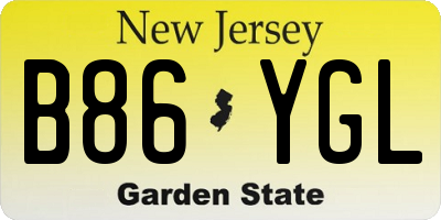 NJ license plate B86YGL