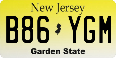 NJ license plate B86YGM