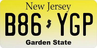 NJ license plate B86YGP