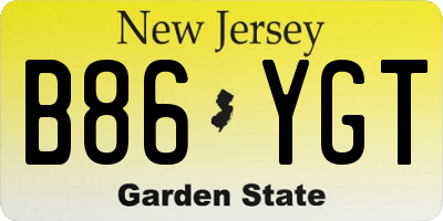 NJ license plate B86YGT