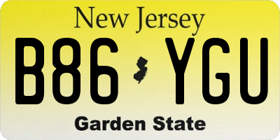 NJ license plate B86YGU