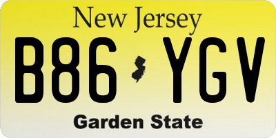 NJ license plate B86YGV