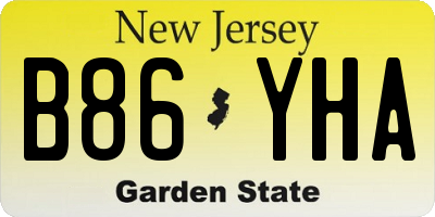NJ license plate B86YHA