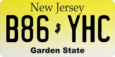 NJ license plate B86YHC