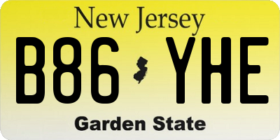 NJ license plate B86YHE