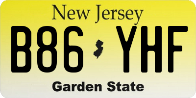 NJ license plate B86YHF