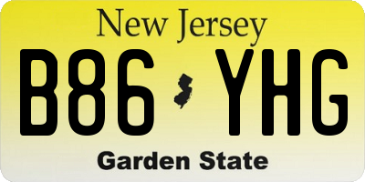 NJ license plate B86YHG
