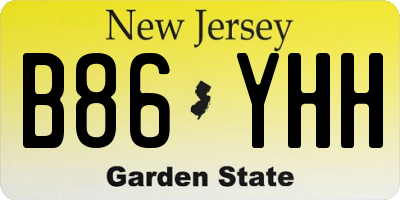NJ license plate B86YHH
