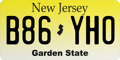 NJ license plate B86YHO