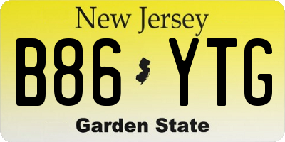 NJ license plate B86YTG