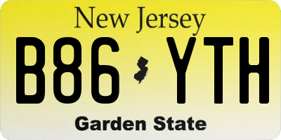 NJ license plate B86YTH
