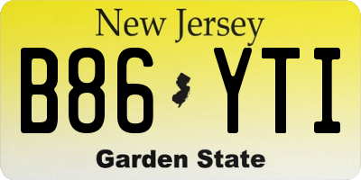 NJ license plate B86YTI