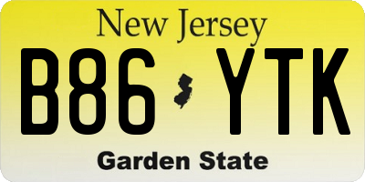 NJ license plate B86YTK