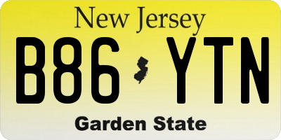 NJ license plate B86YTN