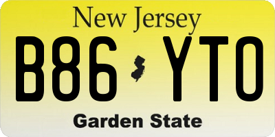 NJ license plate B86YTO