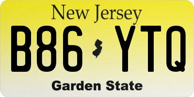 NJ license plate B86YTQ