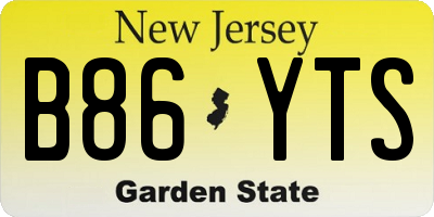 NJ license plate B86YTS