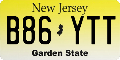 NJ license plate B86YTT