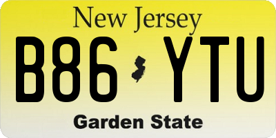 NJ license plate B86YTU
