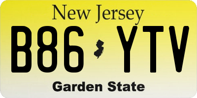 NJ license plate B86YTV