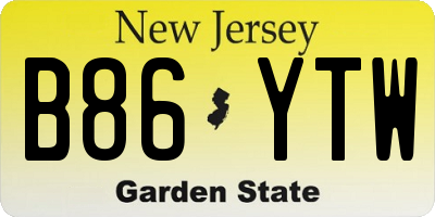 NJ license plate B86YTW