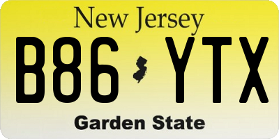 NJ license plate B86YTX