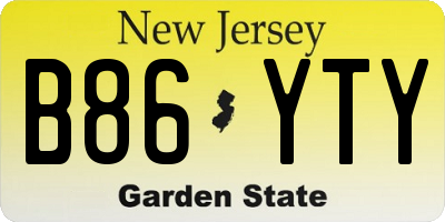 NJ license plate B86YTY