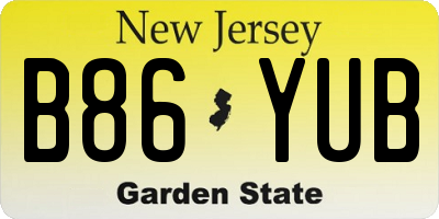 NJ license plate B86YUB