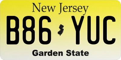 NJ license plate B86YUC