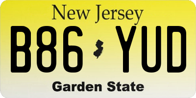 NJ license plate B86YUD