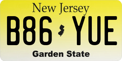 NJ license plate B86YUE