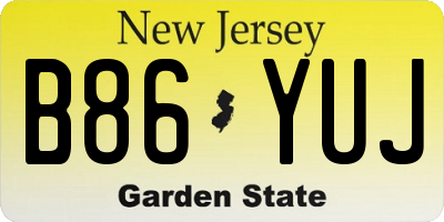 NJ license plate B86YUJ