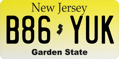 NJ license plate B86YUK
