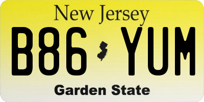 NJ license plate B86YUM