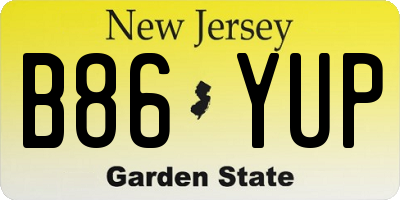 NJ license plate B86YUP