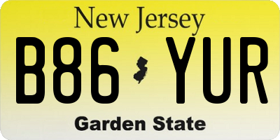 NJ license plate B86YUR