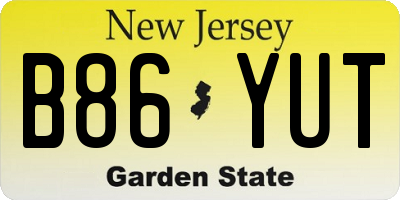 NJ license plate B86YUT