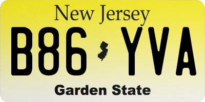 NJ license plate B86YVA