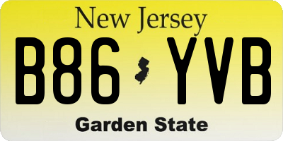 NJ license plate B86YVB