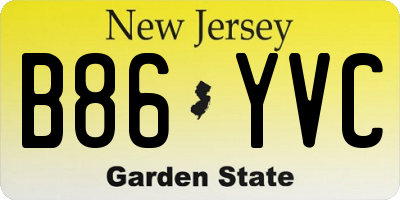 NJ license plate B86YVC